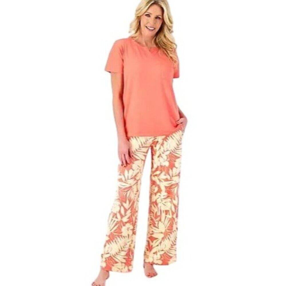 Koolaburra by UGG Cozy Jersey Tee & Wide Leg Pant Lounge Set Womens Size Xsmall
